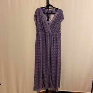 NWT Lane Bryant Purple Patterened Maxi Dress 14/16